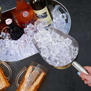 4 Pcs Galvanized Beverage Tubs Insulated Drink Tub with 2 Pcs Ice Scoop and 2 Pcs Stainless Steel Tongs Cold Beer Galvanized Beverage Ice Home Parties, 4 Gallons (Silver, Classic Style)