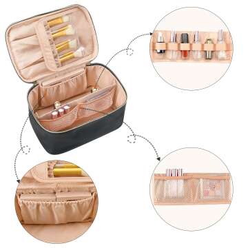 OCHEAL Portable Makeup Bag for Travel - Large Capacity