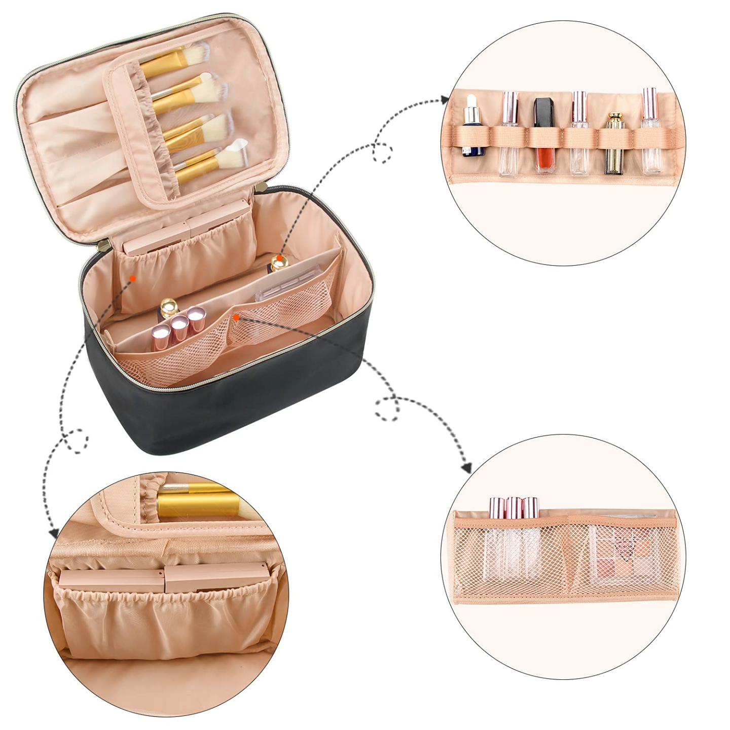 OCHEAL Portable Makeup Bag for Travel - Large Capacity
