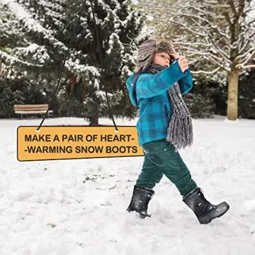 K KomForme Snow Boots - Warm Waterproof Winter Shoes