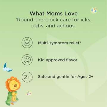 Hyland's Kids Cold and Cough, Nighttime Cough Syrup Medicine for Kids Ages 2 and up, Decongestant, Sore Throat relief and Sleeplessness, Relief of Common Cold Symptoms, 4 Fl Oz