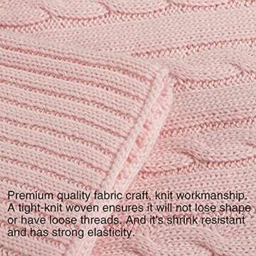 NTBAY 100% Pure Cotton Cable Knit Toddler Blanket, Super Soft Warm Breathable 30x40 Baby Blanket for...