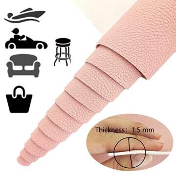 AOUXSEEM Pink Faux Leather Roll - Multi-Purpose Crafting Fabric for Handmade Projects