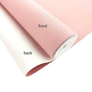 AOUXSEEM Pink Faux Leather Roll for DIY Crafting 11.8"x52"