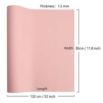 AOUXSEEM Pink Faux Leather Roll for DIY Crafting 11.8"x52"
