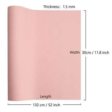 AOUXSEEM Pink Faux Leather Roll for DIY Crafting 11.8"x52"