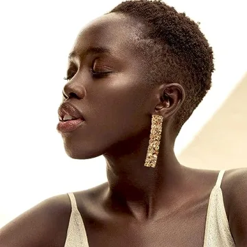 KELMALL Elegant Rhinestone Rectangle Earrings for Women