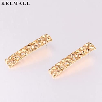 KELMALL Elegant Rhinestone Rectangle Earrings for Women