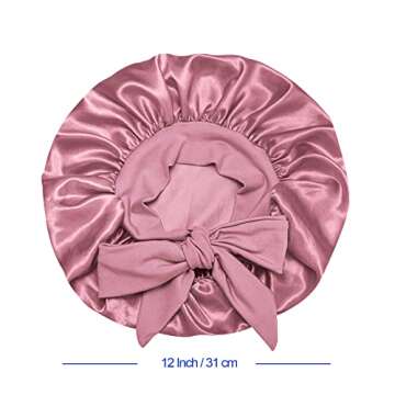 Satin Silk Bonnet Hair Cap for Kids - Adjustable Comfort 2pcs