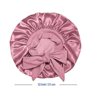 Satin Silk Bonnet Hair Cap for Kids - Adjustable Comfort 2pcs