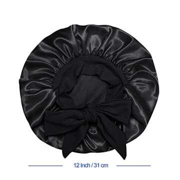Satin Silk Bonnet Hair Cap for Kids - Adjustable Comfort 2pcs
