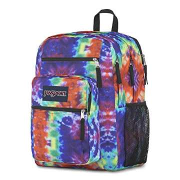 JanSport Laptop Backpack - Computer Bag with 2 Compartments, Ergonomic Shoulder Straps, 15” Laptop Sleeve, Haul Handle - Book Rucksack - Red/Multi Hippie Days