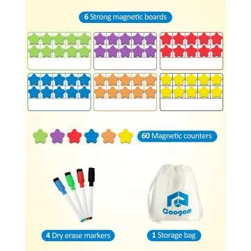 Magnetic Ten-Frame Set for Montessori Math Learning