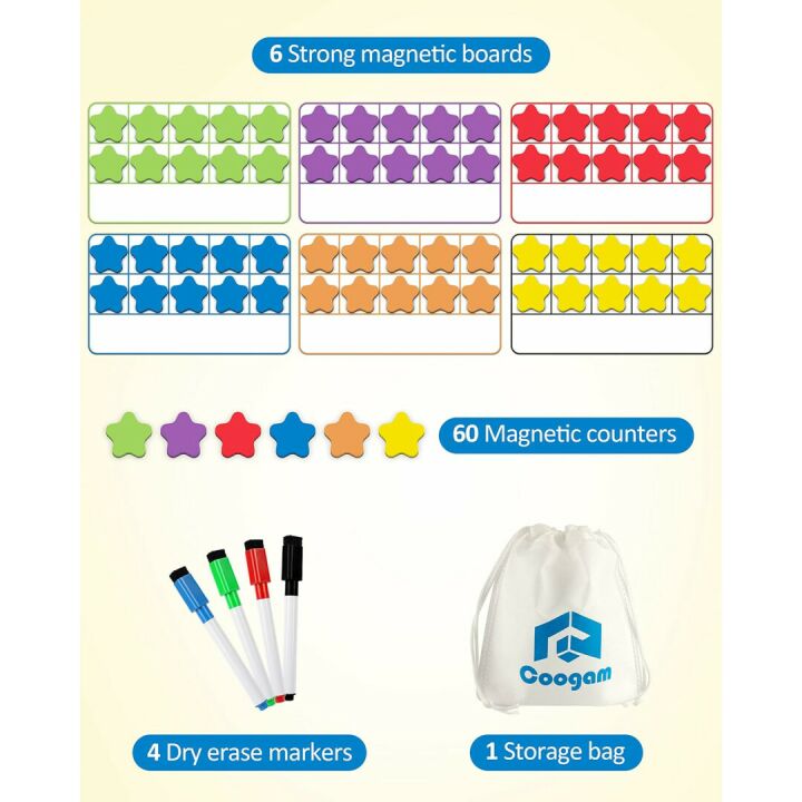 Magnetic Ten-Frame Set for Montessori Math Learning