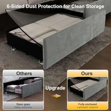 Queen Led Bed Frame with 4 Storage Drawers, with Smart Control RGBW LED Lights Headboard Footboard, Control DIY Color, Box Spring Optional, Velvet Grey