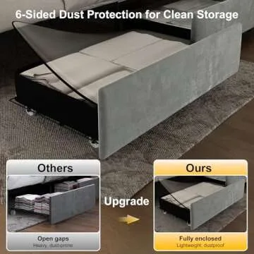 Stylish Queen LED Bed Frame with Storage Drawers