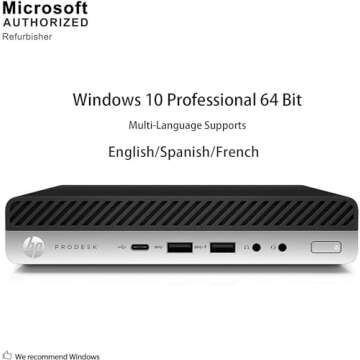 HP ProDesk 600 G3 Mini PC Desktop Computer, Core i5-6500 3.2GHz Up to 3.60GHz, 16GB DDR4 RAM, 1TB SS...