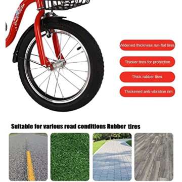 MJKCBD Kids Tricycle with passeng ​seat Outdoor Play Equipment Big Wheel Kids Double Trike Bike 16 Inch ​with Shopping Basket and Back Seat, for 2-10Years Old Boys and Girls Gift (red)