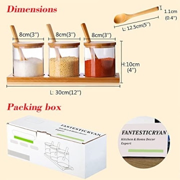 Stylish FANTESTICRYAN 3 PCS Condiment Canister Set