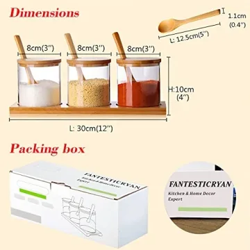 Stylish FANTESTICRYAN 3 PCS Condiment Canister Set