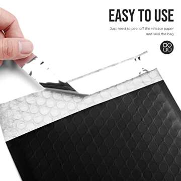 Fuxury Bubble Mailers 6x10" 100 Pack Black Padded Envelopes Usable Size 6x9" Thick Mailing Envelopes Bubble Opaque Padded Mailers Shipping Bags for Mailing Jewelry Makeup Small Business#0
