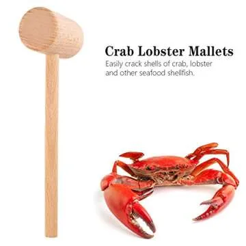 ZAUGONTW Wooden Crab Mallet for Chocolate, Mini Wooden Hammer Multi-Purpose for Kids Toys Crab Lobster Mallets，1Pcs