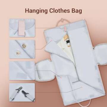 Elegant Garment Bags for Travel, Stylish Carry On Bag