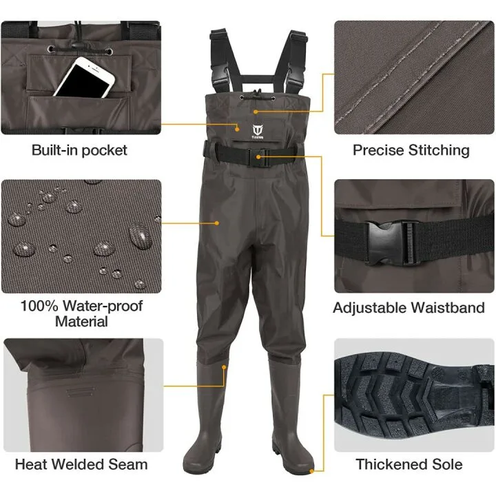 TIDEWE Waterproof Fishing & Hunting Chest Waders