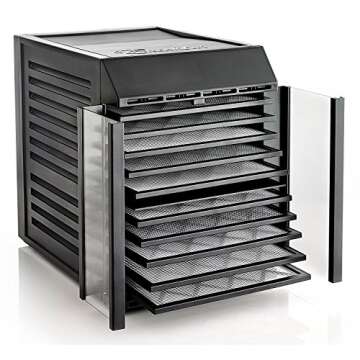 Excalibur RES10 10-Tray Electric Food Dehydrator with Smart Digital Controller Features Two Drying Z...