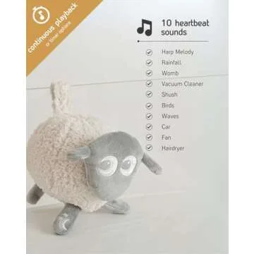 Sweet Dreamers, Rechargeable Ewan Deluxe, Gray | Baby & Toddler White Noise Sound Machine | Cry Sensor & Nightlight | 10 Soothing Sounds | Continuous or Timer Playback | Machine Washable