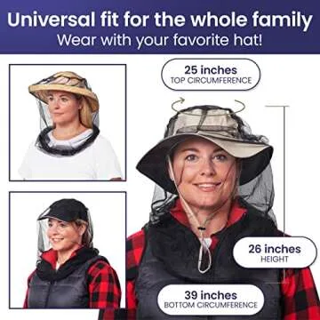 EVEN NATURALS Premium Mosquito Head Net - Ultra-Fine Bug Net for Maximum Head Protection – Lightweight, Breathable Insect Shield for Camping, Hiking and Outdoor Adventures - 25x26x39 Inches