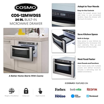COSMO 24 in. Microwave Drawer with Automatic Presets