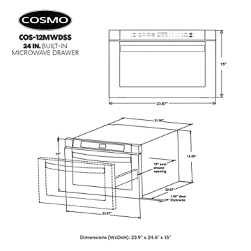 COSMO 24 in. Microwave Drawer with Automatic Presets
