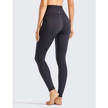 CRZ YOGA Women's Naked Feeling Tummy Control Leggings 28 Inches - Super High Waisted Yoga Pants Black Large