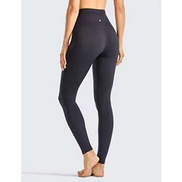 CRZ YOGA Women's Naked Feeling Tummy Control Leggings 28 Inches - Super High Waisted Yoga Pants Black Large