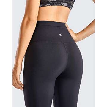 CRZ YOGA Women's Naked Feeling Tummy Control Leggings 28 Inches - Super High Waisted Yoga Pants Black Large