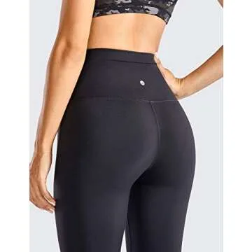 CRZ YOGA Women's Naked Feeling Tummy Control Leggings 28 Inches - Super High Waisted Yoga Pants Black Large