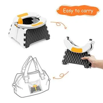 Toddler Portable Potty Training Seat for Kids Baby Foldable Toilet Child Travel Potty in Car Camping...