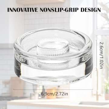 Eleganttime 9 Packing Fermentation Glass Weights with Easy Grip Grooved Handles Heavy Fermenting Lids Kit For Wide Mouth Mason Jar