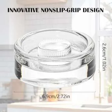 Eleganttime 9 Packing Fermentation Glass Weights with Easy Grip Grooved Handles Heavy Fermenting Lids Kit For Wide Mouth Mason Jar