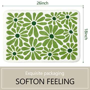 SHIYUE Green Bathroom Rugs Bath Mat, Microfiber Fluffy Soft Floor Mats for Bathroom, Non-Slip and Wa...