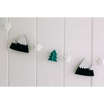 Sorrel + Fern Baby Crib Mobile (Starry Woodland Night w/Garland, Mint) - Nursery Decoration Crib Mobile and Baby Shower for Boys & Girls