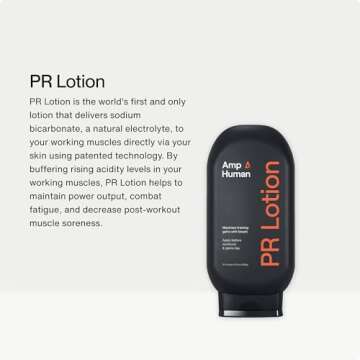 Amp Human PR Lotion, Performance & Recovery Bicarb Sports Lotion, Natural Electrolyte Sodium Bicarbonate Bottle - (300g)