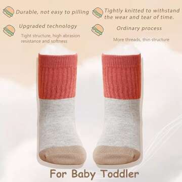 TTIZZY Toddler Baby Girls Boys Socks - Cotton Crew Socks for Baby Gifts Pack (Yellow, 2-3T)