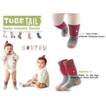 TTIZZY Toddler Baby Girls Boys Socks - Cotton Crew Socks for Baby Gifts Pack (Yellow, 2-3T)