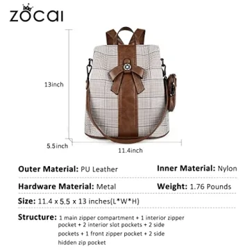 Stylish Anti-Theft Backpack Purse - ZOCAI
