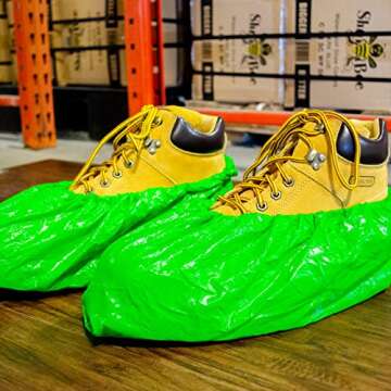 ShuBee Waterproof Shoe Covers Slip-Resistant Disposable for Construction, Indoor Carpet Floor Protec...