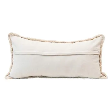 Creative Co-Op Cotton Vintage Rabbit Fringe Pillow