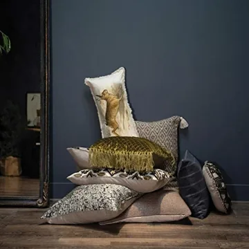 Creative Co-Op Cotton Vintage Rabbit Fringe Pillow