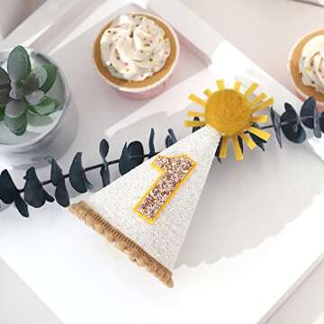 WAOUH Boho Sunshine Hat For 1st Birthday - First Birthday Party Decor For Baby Show，Cone cap For Handmade，birthday Crown Cap For Baby Girls/boys